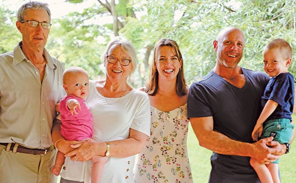the-osborne-family From left: John and Maree Osborne with their daughter and son-in-law Alisa and Peter Zimmermann, and granddaughter and grandson, Gracie and John Zimmermann.
