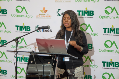 Screen Shot 2025-12-18 at 13.17.33 Figure 3: Executive Director for Research, Development and Extension Kutsaga, Dr Susan Dimbi, delivering strategic insights to inspire and guide contestants